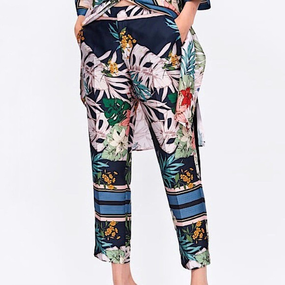 Straight Leg Floral Dress Pants